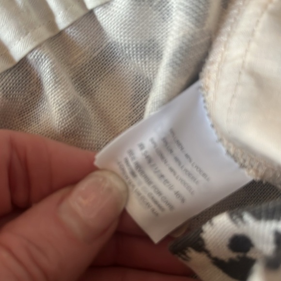 J. Crew Linen Leopard Print Elastic Pleated Pants Size 4P - Picture 7 of 10